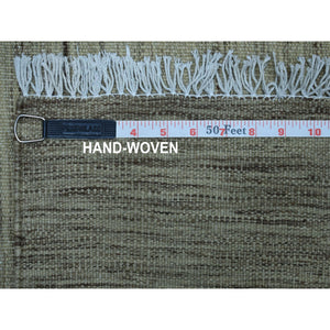 2'4"x6'4" Natural Shades Reversible Kilim Pure Wool Hand Woven Runner Oriental Rug FWR323136