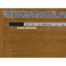 Load image into Gallery viewer, 2&#39;6&quot;x6&#39;8&quot; Gold Shades Flat Weave Kilim Pure Wool Hand Woven Runner Oriental Rug FWR323202