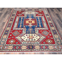 Load image into Gallery viewer, 4&#39;10&quot;x6&#39;5&quot; Crimson Red, Antique Karachop Kazak Design, Hand Knotted, Soft and Velvety Wool, Denser Weave, Vegetable Dyes, Oriental Rug FWR3228