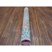 Load image into Gallery viewer, 3&#39;9&quot;x5&#39;7&quot; Colorful Blue Fusion Kazak Pure Wool Geometric Design Hand Knotted Oriental Rug FWR324906