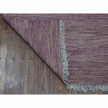 Load image into Gallery viewer, 2&#39;8&quot;x10&#39; Lavender Shades Reversible Kilim Pure Wool Hand Woven Runner Oriental Rug FWR325488