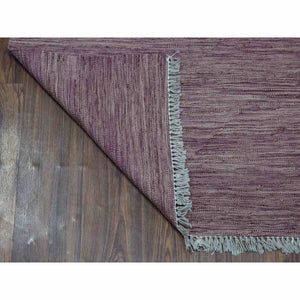 2'8"x10' Lavender Shades Reversible Kilim Pure Wool Hand Woven Runner Oriental Rug FWR325488