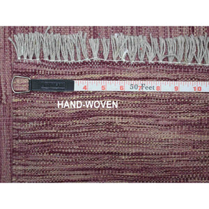 2'8"x10' Lavender Shades Reversible Kilim Pure Wool Hand Woven Runner Oriental Rug FWR325488