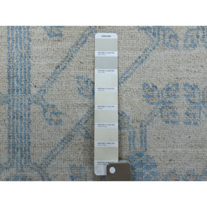 5'10"x9'1" White Wash Khotan With Pomegranate Garden Design Hand Knotted Oriental Rug FWR325746