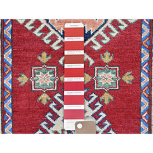 Load image into Gallery viewer, 2&#39;9&quot;x13&#39;1&quot; Scarlet Red, Kazak With Tribal Medallions Design, Hand Knotted, Soft And Velvety Wool, Denser Weave, Vegetable Dyes, Runner, Oriental Rug FWR3252
