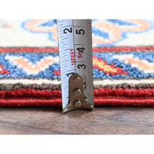 Load image into Gallery viewer, 2&#39;9&quot;x13&#39;1&quot; Scarlet Red, Kazak With Tribal Medallions Design, Hand Knotted, Soft And Velvety Wool, Denser Weave, Vegetable Dyes, Runner, Oriental Rug FWR3252