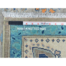 Load image into Gallery viewer, 5&#39;x6&#39;4&quot; Colorful Gray Fusion Kazak Pure Wool Geometric Design Hand Knotted Oriental Rug FWR325938