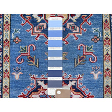 Load image into Gallery viewer, 2&#39;10&quot;x16&#39; Imperial Blue, Kazak With Geometric Medallions Design, Soft And Shiny Wool, Hand Knotted, Denser Weave, Vegetable Dyes, Xl Runner, Oriental Rug FWR3264