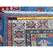 Load image into Gallery viewer, 2&#39;10&quot;x16&#39; Imperial Blue, Kazak With Geometric Medallions Design, Soft And Shiny Wool, Hand Knotted, Denser Weave, Vegetable Dyes, Xl Runner, Oriental Rug FWR3264