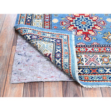 Load image into Gallery viewer, 3&#39;2&quot;x16&#39;1&quot; Carolina Blue, Kazak With Tribal Medallions Design, Hand Knotted, Soft And Velvety Wool, Denser Weave, Vegetable Dyes, Xl Runner, Oriental Rug FWR3270