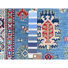 Load image into Gallery viewer, 3&#39;2&quot;x16&#39;1&quot; Carolina Blue, Kazak With Tribal Medallions Design, Hand Knotted, Soft And Velvety Wool, Denser Weave, Vegetable Dyes, Xl Runner, Oriental Rug FWR3270