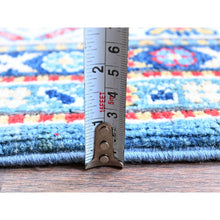 Load image into Gallery viewer, 3&#39;2&quot;x16&#39;1&quot; Carolina Blue, Kazak With Tribal Medallions Design, Hand Knotted, Soft And Velvety Wool, Denser Weave, Vegetable Dyes, Xl Runner, Oriental Rug FWR3270