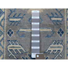 Load image into Gallery viewer, 2&#39;6&quot;x9&#39;4&quot; Gray Vintage Look Kazak Pure Wool Tribal Design Hand Knotted Runner Oriental Rug FWR327672