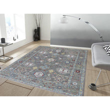 Load image into Gallery viewer, 6&#39;2&quot;x9&#39;2&quot; Colorful Peshawar With Karajeh Design Pure Wool Hand Knotted Oriental Rug FWR327894