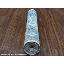 Load image into Gallery viewer, 2&#39;9&quot;x9&#39;7&quot; Ivory Vintage Look kazak Organic Wool Hand Knotted Oriental Rug FWR327960