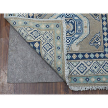 Load image into Gallery viewer, 2&#39;6&quot;x9&#39;9&quot; Gray Caucasian Vintage Look Kazak Tribal Design Natural Wool Hand Knotted Runner Oriental Rug FWR328086