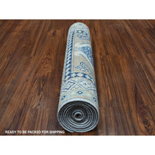 Load image into Gallery viewer, 2&#39;6&quot;x9&#39;9&quot; Gray Caucasian Vintage Look Kazak Tribal Design Natural Wool Hand Knotted Runner Oriental Rug FWR328086