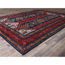 Load image into Gallery viewer, 9&#39;1&quot;x12&#39;3&quot; Crimson Red, Afghan Ersari With Turkish Knot, Caucasian Design Revival, Vegetable Dyes, Hand Knotted, Pure Wool, Oriental Rug FWR3276