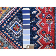 Load image into Gallery viewer, 9&#39;1&quot;x12&#39;3&quot; Crimson Red, Afghan Ersari With Turkish Knot, Caucasian Design Revival, Vegetable Dyes, Hand Knotted, Pure Wool, Oriental Rug FWR3276