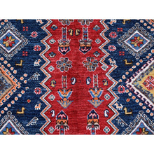 Load image into Gallery viewer, 9&#39;1&quot;x12&#39;3&quot; Crimson Red, Afghan Ersari With Turkish Knot, Caucasian Design Revival, Vegetable Dyes, Hand Knotted, Pure Wool, Oriental Rug FWR3276