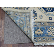 Load image into Gallery viewer, 4&#39;x5&#39;9&quot; Ivory Afghani Wool Vintage Look Kazak Hand Knotted Oriental Rug FWR328704