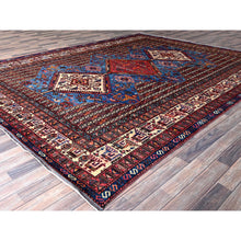 Load image into Gallery viewer, 9&#39;5&quot;x12&#39;1&quot; Bayern Blue, Afghan Ersari With Turkish Knot, Caucasian Design Revival, Ancient Bird Figurines, Vegetable Dyes, Hand Knotted, 100% Wool, Oriental Rug FWR3282