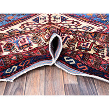 Load image into Gallery viewer, 9&#39;5&quot;x12&#39;1&quot; Bayern Blue, Afghan Ersari With Turkish Knot, Caucasian Design Revival, Ancient Bird Figurines, Vegetable Dyes, Hand Knotted, 100% Wool, Oriental Rug FWR3282