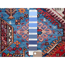 Load image into Gallery viewer, 9&#39;5&quot;x12&#39;1&quot; Bayern Blue, Afghan Ersari With Turkish Knot, Caucasian Design Revival, Ancient Bird Figurines, Vegetable Dyes, Hand Knotted, 100% Wool, Oriental Rug FWR3282
