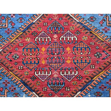 Load image into Gallery viewer, 9&#39;5&quot;x12&#39;1&quot; Bayern Blue, Afghan Ersari With Turkish Knot, Caucasian Design Revival, Ancient Bird Figurines, Vegetable Dyes, Hand Knotted, 100% Wool, Oriental Rug FWR3282