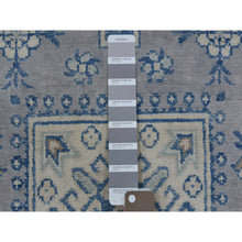 Load image into Gallery viewer, 2&#39;6&quot;x9&#39;7&quot; Gray Wide Runner Natural Wool Afghan Vintage Look Kazak Hand Knotted Oriental Rug FWR329130
