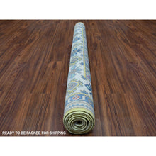 Load image into Gallery viewer, 4&#39;10&quot;x6&#39;6&quot; Colorful Yellow Fusion Kazak Pure Wool Geometric Design Hand Knotted Oriental Rug FWR329616
