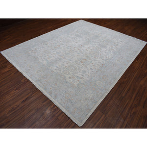 8'x9'9" White Wash Peshawar Hand Knotted Natural Wool Oriental Rug FWR329718