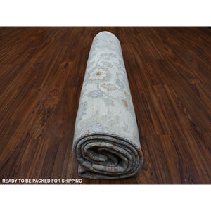 8'x9'9" White Wash Peshawar Hand Knotted Natural Wool Oriental Rug FWR329718