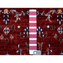 Load image into Gallery viewer, 9&#39;7&quot;x9&#39;7&quot; Red Round Super Kazak Khorjin Design Natural Wool Hand Knotted Oriental Rug FWR329748