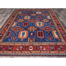 Load image into Gallery viewer, 8&#39;2&quot;x9&#39;9&quot; Carolina Blue, Afghan Ersari With Turkish Knot, Caucasian Design Revival, Vegetable Dyes, Hand Knotted, Pure Wool, Oriental Rug FWR3294