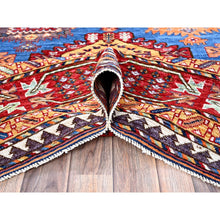 Load image into Gallery viewer, 8&#39;2&quot;x9&#39;9&quot; Carolina Blue, Afghan Ersari with Turkish Knot, Caucasian Design Revival, Vegetable Dyes, Hand Knotted, Pure Wool, Oriental Rug FWR3294