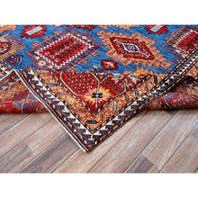 Load image into Gallery viewer, 8&#39;2&quot;x9&#39;9&quot; Carolina Blue, Afghan Ersari With Turkish Knot, Caucasian Design Revival, Vegetable Dyes, Hand Knotted, Pure Wool, Oriental Rug FWR3294