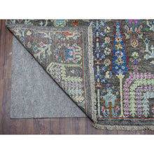 Load image into Gallery viewer, 6&#39;x8&#39;10&quot; Gray With Pop Of Color Willow And Cypress Tree Design Hand Knotted Oriental Rug FWR330630