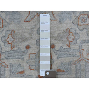 2'6"x9'10" White Wash Peshawar 100% Wool Hand Knotted Runner Oriental Rug FWR330882