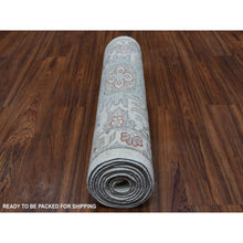Load image into Gallery viewer, 2&#39;6&quot;x9&#39;10&quot; White Wash Peshawar 100% Wool Hand Knotted Runner Oriental Rug FWR330882