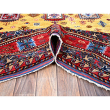 Load image into Gallery viewer, 8&#39;3&quot;x9&#39;8&quot; Macaroon Yellow, Afghan Ersari with Turkish Knot, Caucasian Design Revival, Vegetable Dyes, Hand Knotted, Soft and Shiny Wool, Oriental Rug FWR3306