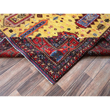 Load image into Gallery viewer, 8&#39;3&quot;x9&#39;8&quot; Macaroon Yellow, Afghan Ersari with Turkish Knot, Caucasian Design Revival, Vegetable Dyes, Hand Knotted, Soft and Shiny Wool, Oriental Rug FWR3306