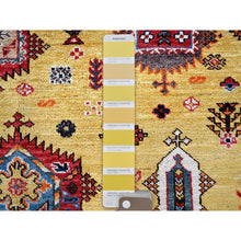 Load image into Gallery viewer, 8&#39;3&quot;x9&#39;8&quot; Macaroon Yellow, Afghan Ersari with Turkish Knot, Caucasian Design Revival, Vegetable Dyes, Hand Knotted, Soft and Shiny Wool, Oriental Rug FWR3306