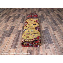 Load image into Gallery viewer, 8&#39;3&quot;x9&#39;8&quot; Macaroon Yellow, Afghan Ersari with Turkish Knot, Caucasian Design Revival, Vegetable Dyes, Hand Knotted, Soft and Shiny Wool, Oriental Rug FWR3306