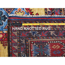 Load image into Gallery viewer, 8&#39;3&quot;x9&#39;8&quot; Macaroon Yellow, Afghan Ersari with Turkish Knot, Caucasian Design Revival, Vegetable Dyes, Hand Knotted, Soft and Shiny Wool, Oriental Rug FWR3306