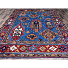 Load image into Gallery viewer, 8&#39;1&quot;x9&#39;10&quot; Bayern Blue, Afghan Ersari With Turkish Knot, Caucasian Design Revival, Vegetable Dyes, Hand Knotted, 100% Wool, Oriental Rug FWR3312