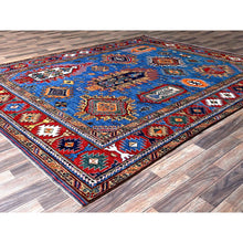 Load image into Gallery viewer, 8&#39;1&quot;x9&#39;10&quot; Bayern Blue, Afghan Ersari with Turkish Knot, Caucasian Design Revival, Vegetable Dyes, Hand Knotted, 100% Wool, Oriental Rug FWR3312