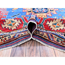 Load image into Gallery viewer, 8&#39;1&quot;x9&#39;10&quot; Bayern Blue, Afghan Ersari with Turkish Knot, Caucasian Design Revival, Vegetable Dyes, Hand Knotted, 100% Wool, Oriental Rug FWR3312