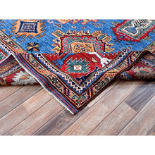 Load image into Gallery viewer, 8&#39;1&quot;x9&#39;10&quot; Bayern Blue, Afghan Ersari With Turkish Knot, Caucasian Design Revival, Vegetable Dyes, Hand Knotted, 100% Wool, Oriental Rug FWR3312