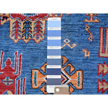 Load image into Gallery viewer, 8&#39;1&quot;x9&#39;10&quot; Bayern Blue, Afghan Ersari with Turkish Knot, Caucasian Design Revival, Vegetable Dyes, Hand Knotted, 100% Wool, Oriental Rug FWR3312